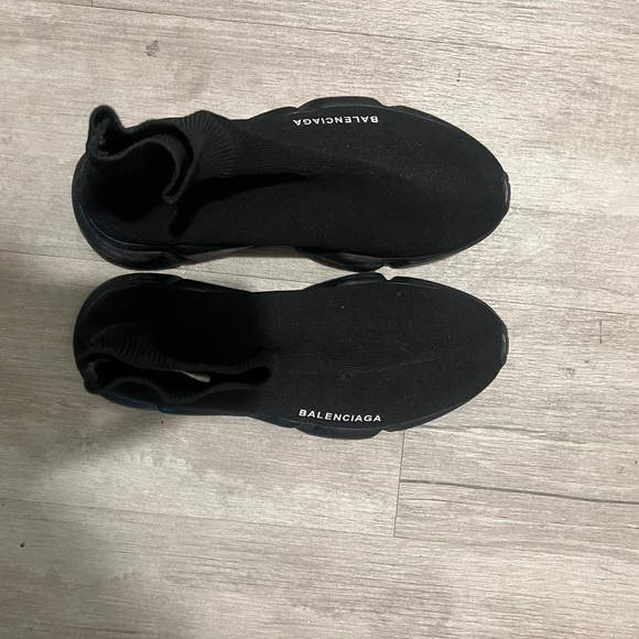 Balenciaga Black Knit High-Top Sneakers - Picture 3 of 6